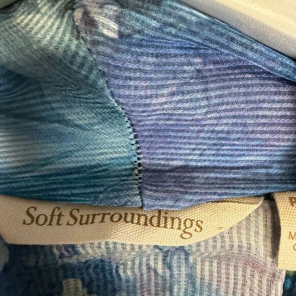 Soft Surroundings Tea Gardens Topper Bird Floral Draping Waterfall Cardigan PXS - Picture 2 of 7